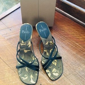 Paolo Linea dressy black satin heels